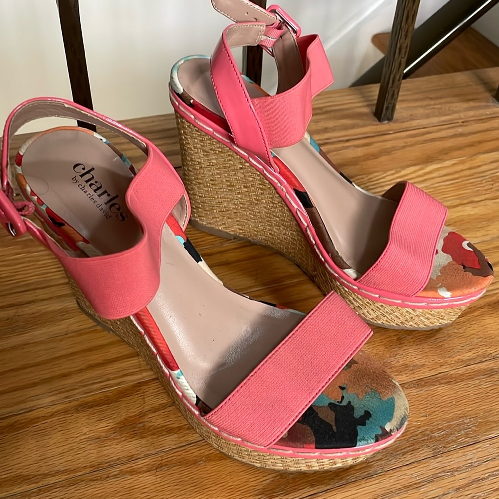 Charles by Charles David-size 6, platform wedge sandals, used once or twice
